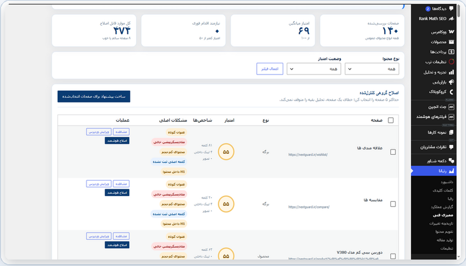 گزارش ممیزی فنی در رتبانا